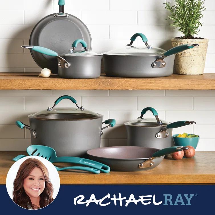 Rachael Ray Rachael Ray Cucina Hard-Anodized Aluminum Nonstick Cookware Pots and Pans Set, 12 Piece