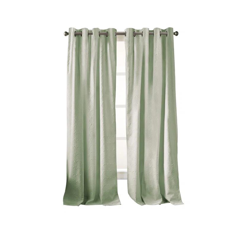 DKNY Chrysanthemum Solid Color Grommet Curtain Panel Pair (Set of 2)