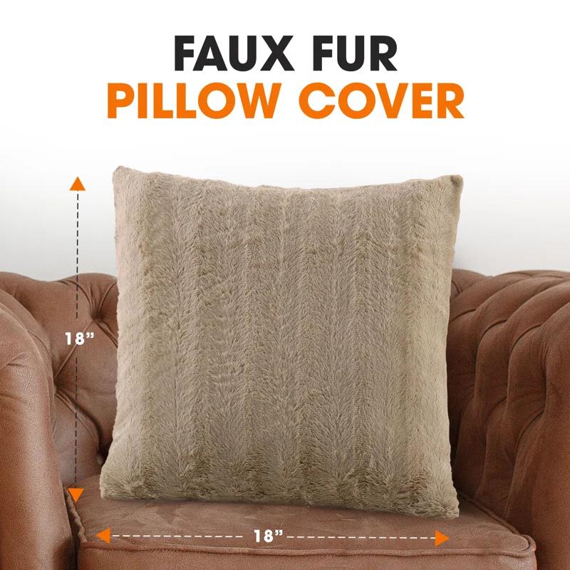 Cheer Collection Faux Fur Pillow Cover