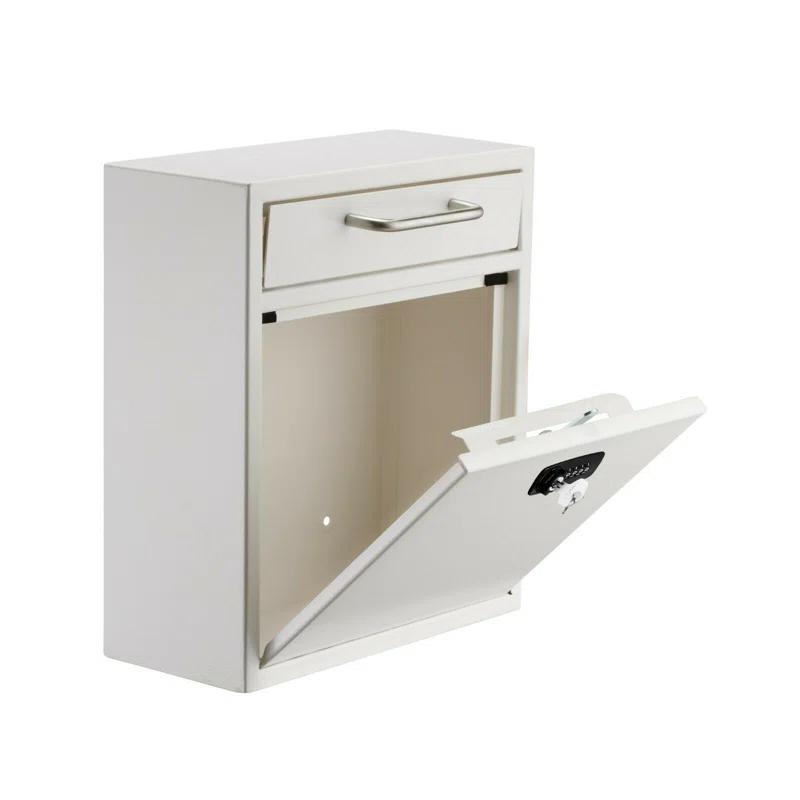 AdirOffice Wall-Mount Secure Drop Box Mailbox with Key and Combination Locking System