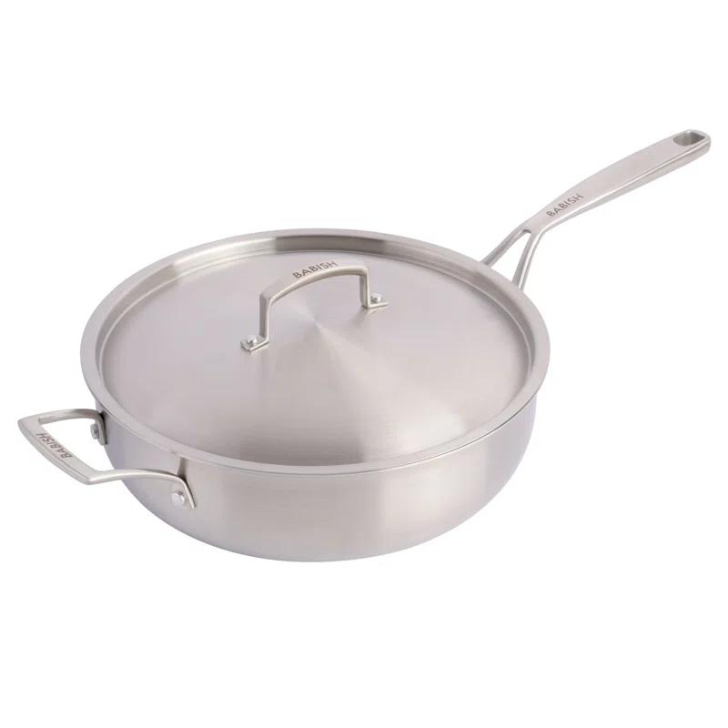 Babish 5 Quart Non-Stick Stainless Steel (18/8) Saute Pan with Lid | Wayfair