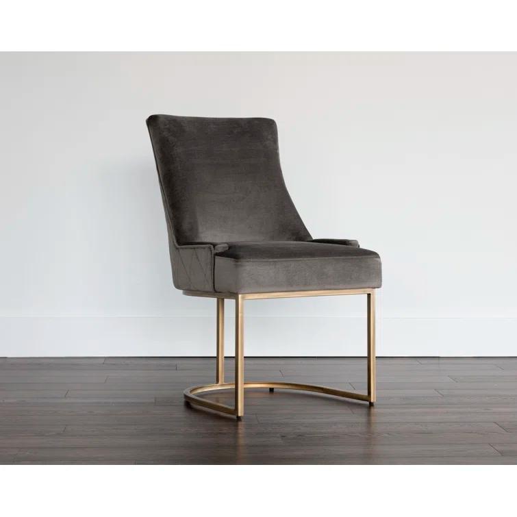 Piccolo Pebble Upholstered Faux Leather Dining Chair with Steel Legs