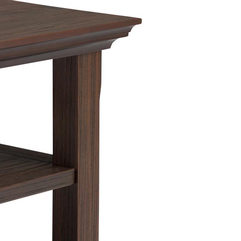 Simpli Home Acadian Solid Wood Transitional Table with Open Shelves