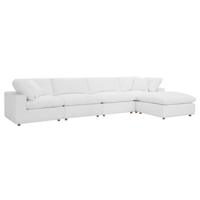 Modway Modway Commix Down-Filled Overstuffed Upholstered Sectional Sofa Set, 5 Piece w/Chase