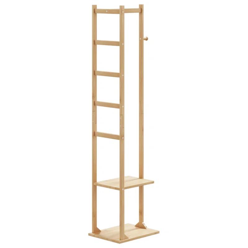 Hokku Designs Coat Stand With Hooks And Shelves 15.2"X11.8"X61.4" Bamboo