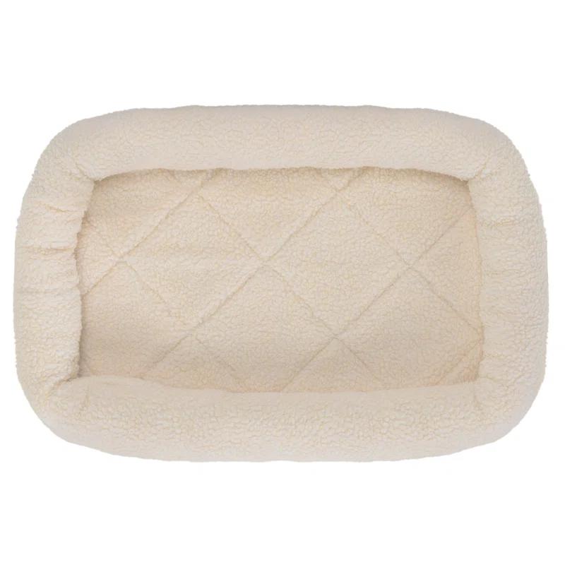 FurHaven Faux Lambswool Crate Bolster Pet Bed
