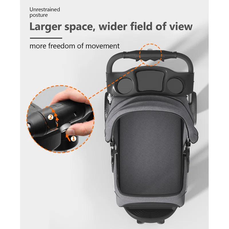 G & R PLUMBING ENTERPRISES, INC. Dog Stroller for Small/Medium Pets,Travel Folding Carrier 3 Wheels for Dog Cat Cage Jogger Stroller | Wayfair