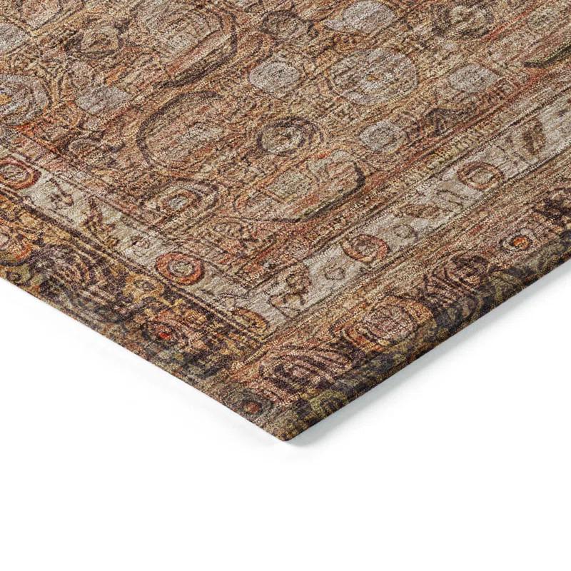 Machine Washable Indoor/Outdoor Chantille Copper Rug