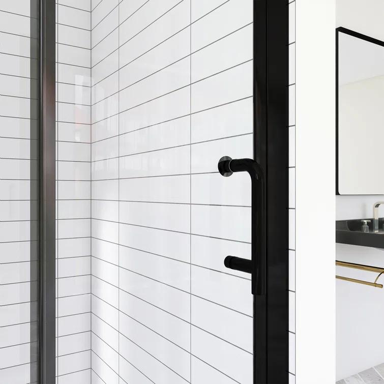 JimsMaison 30 In. W X 72 In. H Pivot Semi-Frameless Shower Door JMGBSD0430B