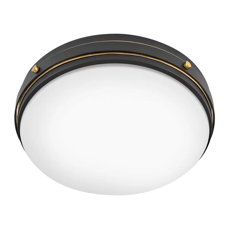 Hinkley Hinkley Oliver 15.75" 3-Light Shallow Flush Mount Ceiling Light w/ Etched Opal Glass