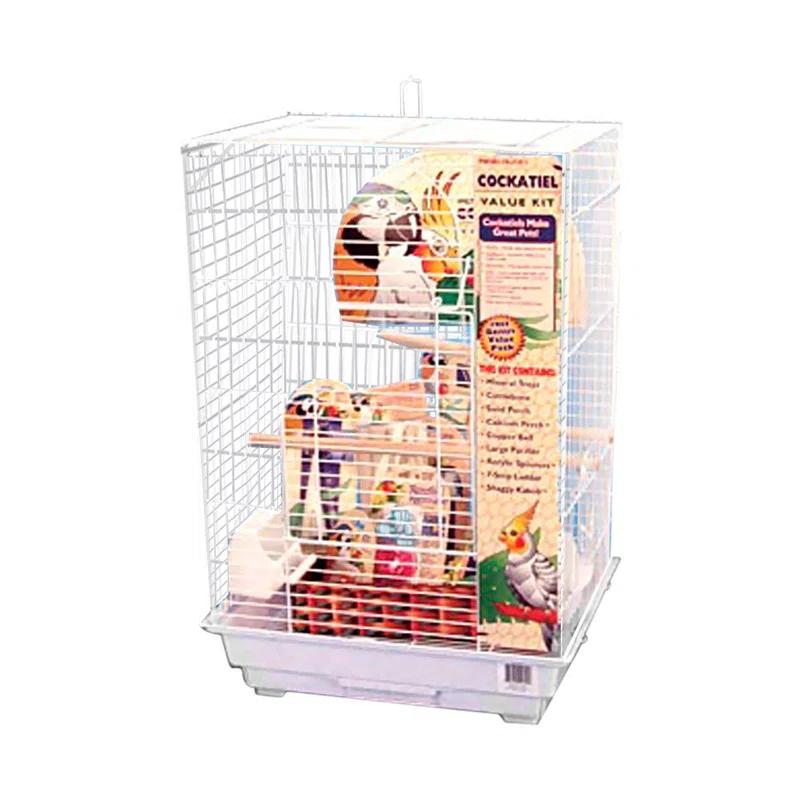 Penn Plax Medium Birdcage Starter Kit - Square Dome- White