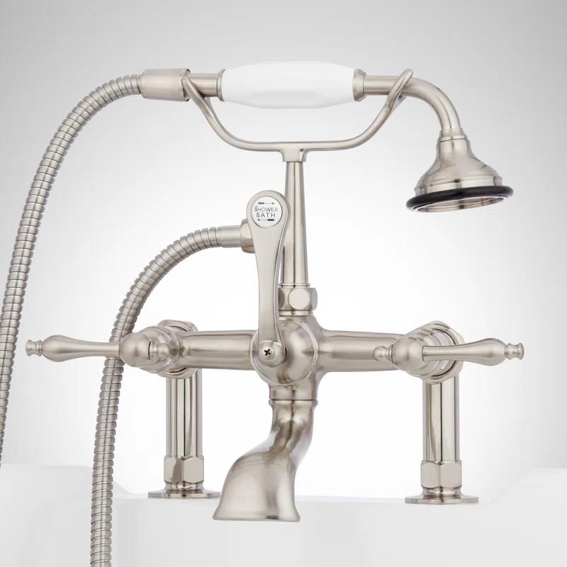 Signature Hardware 419660 Telephone Style Deck Mounted Roman Tub Faucet with Lever Handles
