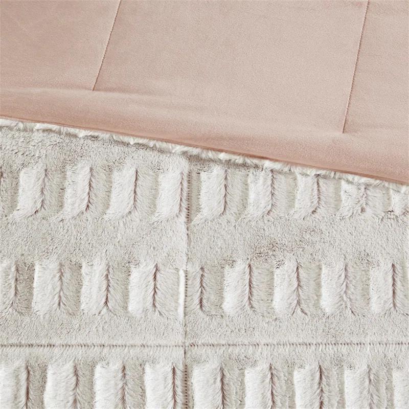 Madison Park Gia Back Print Long Fur Comforter Mini Set