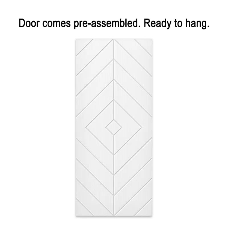 Calhome 2 Panel Shaker Painted Composite Modern Interior Sliding Barn Door with Hardware Kit