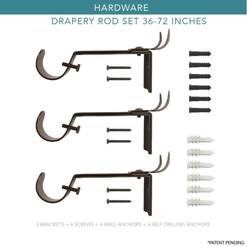 SnugSet Andrew Steel Adjustable Single Curtain Rod