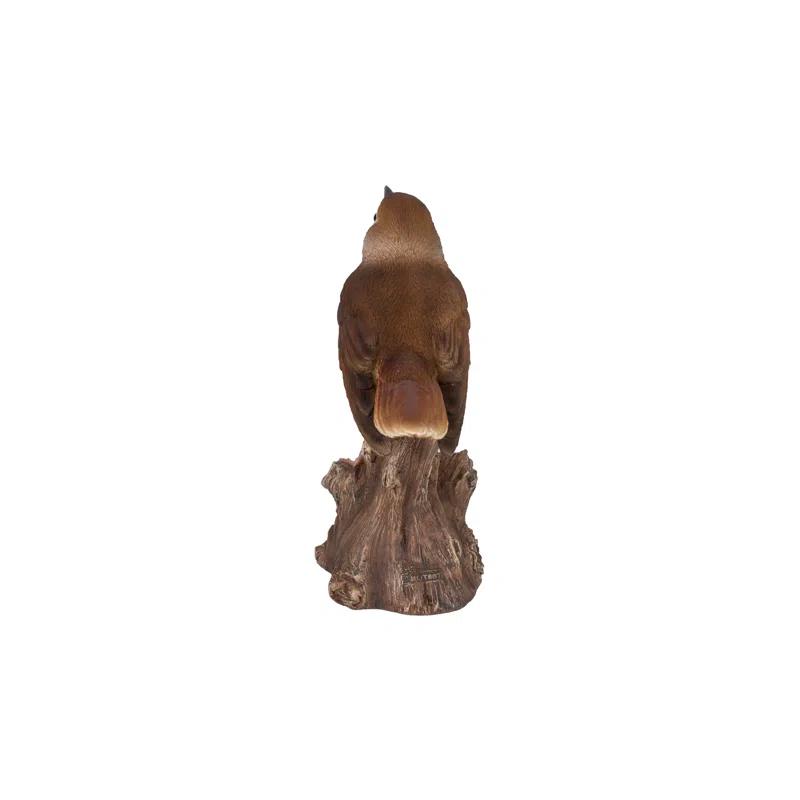 Hi-Line Gift Ltd. Motion Activated Singing Nightingale Standing on Stump