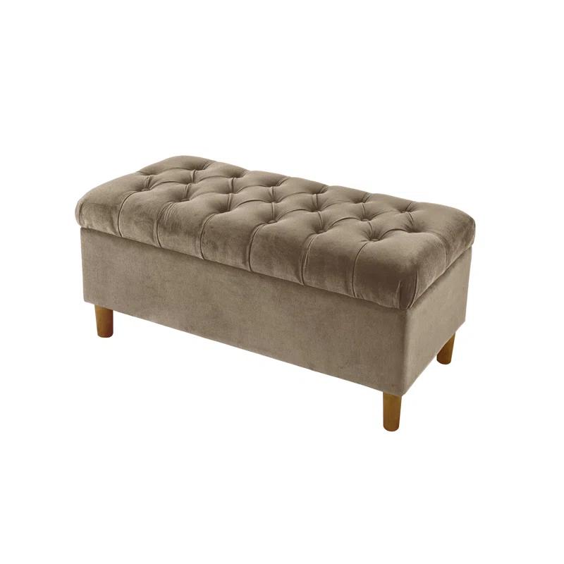 HomePop Velvet Upholstered Storage Bench