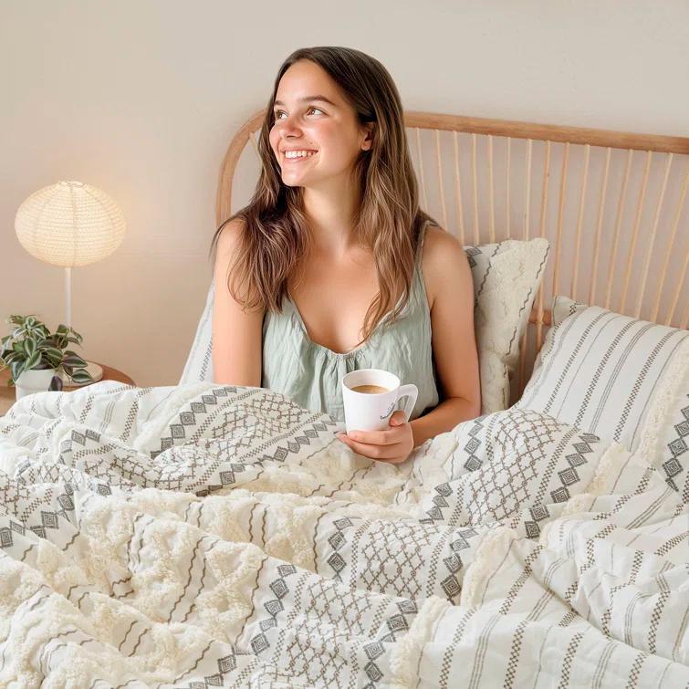 INK+IVY Imani Cotton Printed Duvet Cover Set