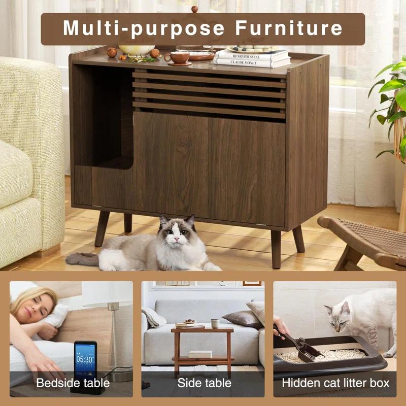 Archie & Oscar™ Cat Litter Box Enclosure With Cat Scratch Pad