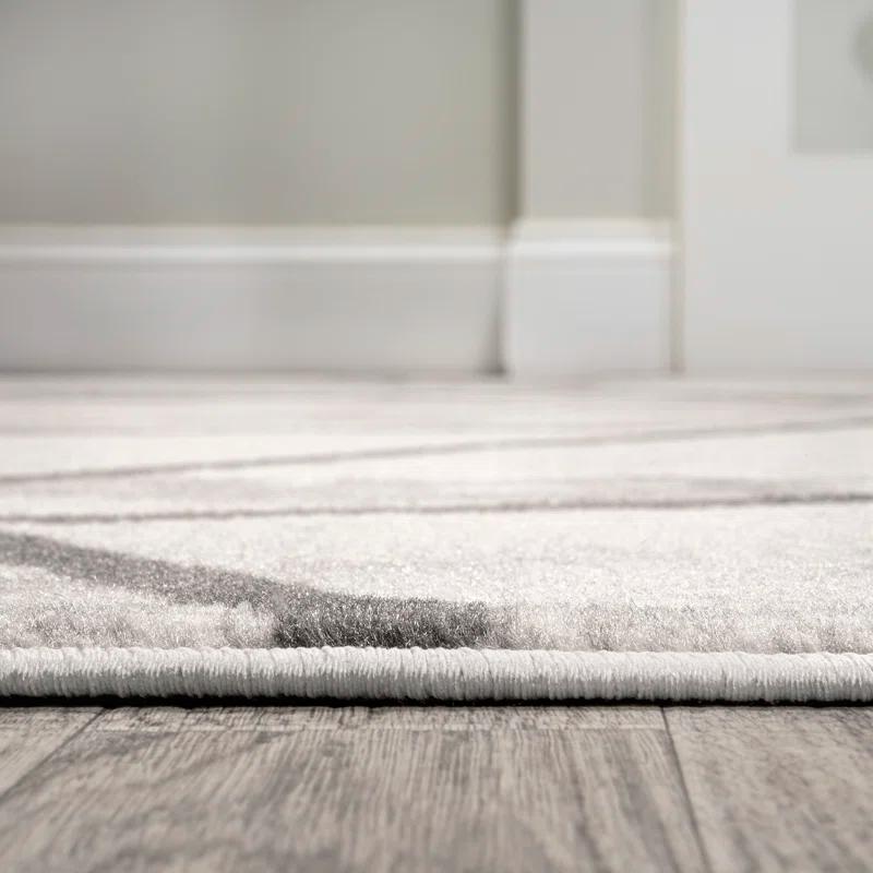 Ardon Modern Geometric Marbled Ivory/Gray Rug