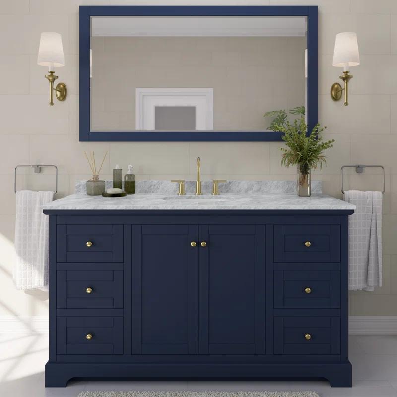 Wyndham Collection Avery 60'' Single Bathroom Vanity with Stone Top with Mirror