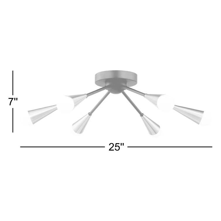 Andrea 6 Light Metal Semi Flush Mount