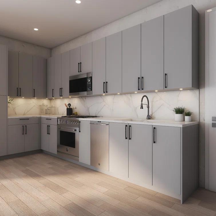 Cambridge Radiance Ready to assemble Matte Gray Base Kitchen Cabinet,1 Drawer