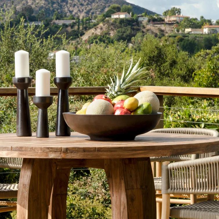 Armina Dark Brown Lightweight Concrete Decorative Bowl