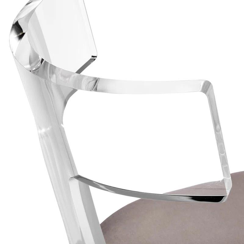 Tristan Velvet Upholstered Wingback Side Chair in Clear