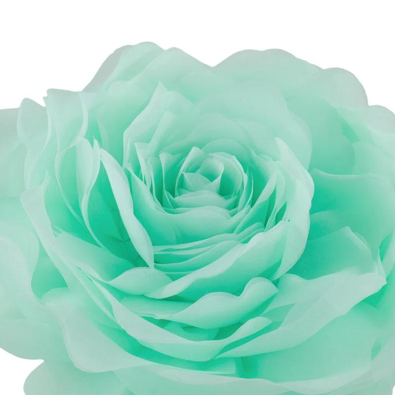 JWH Simulation Rose Flower Throw Pillow Decorative Round Floral Accent Pillow Cover & Insert