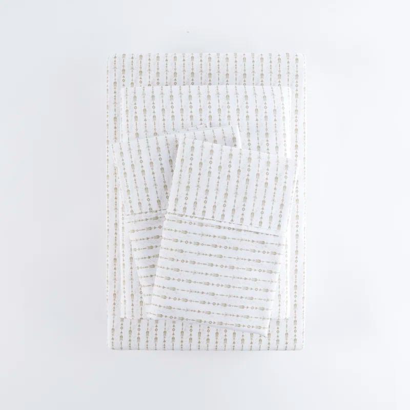 Home Beaded Arrows Striped Pattern Microfiber Sheet Set