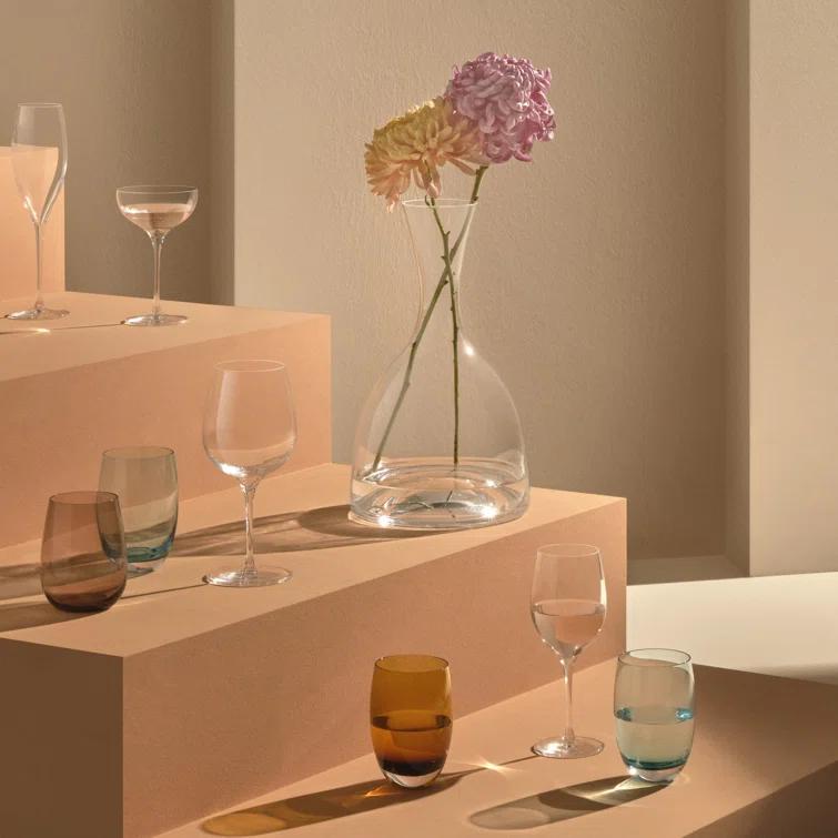 Colored U 15 oz. Lead Free Crystal Drinking Glass