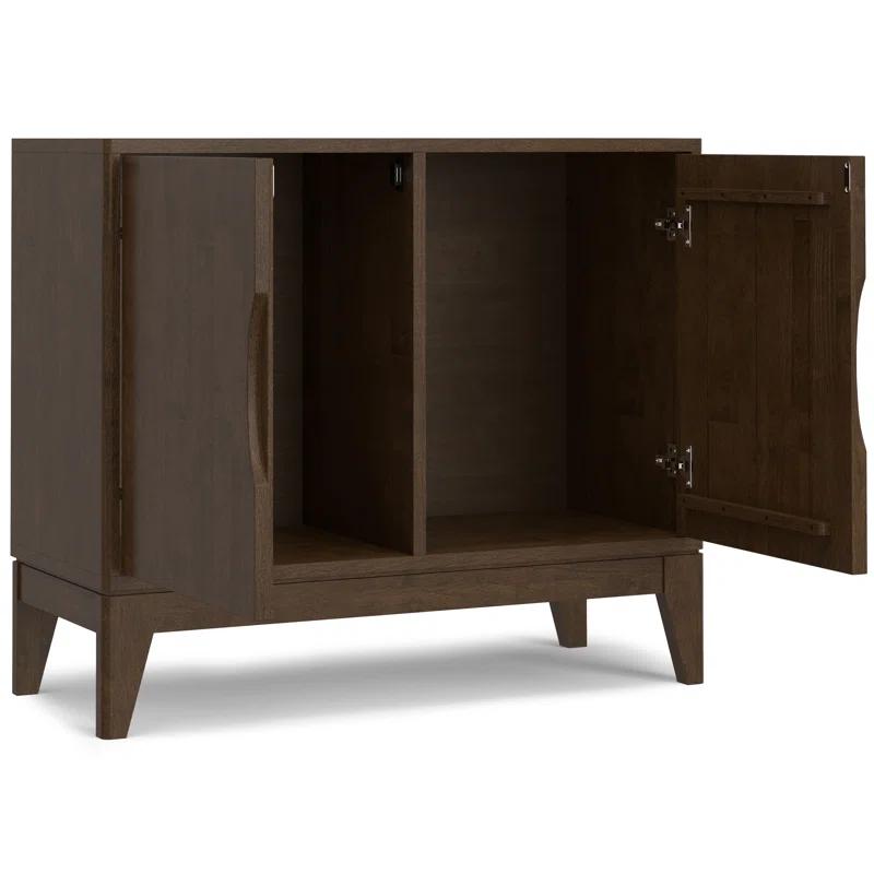 Simpli Home Harper 38"W Solid Wood Mid-Century Modern 2-Door Sideboard Buffet with Adjustable Shelves