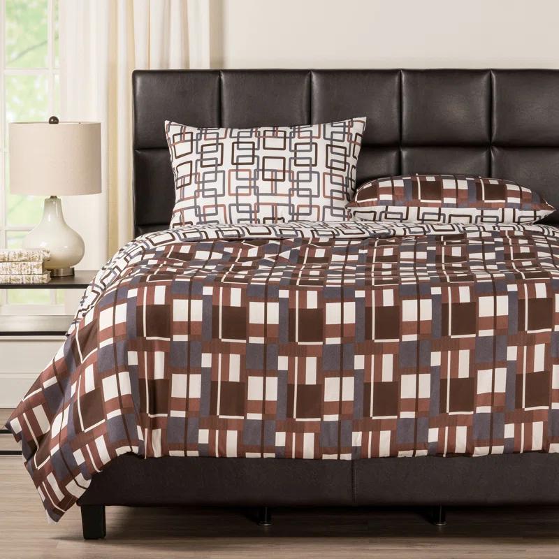 Plaid Men Plaid Duvet Cover Set