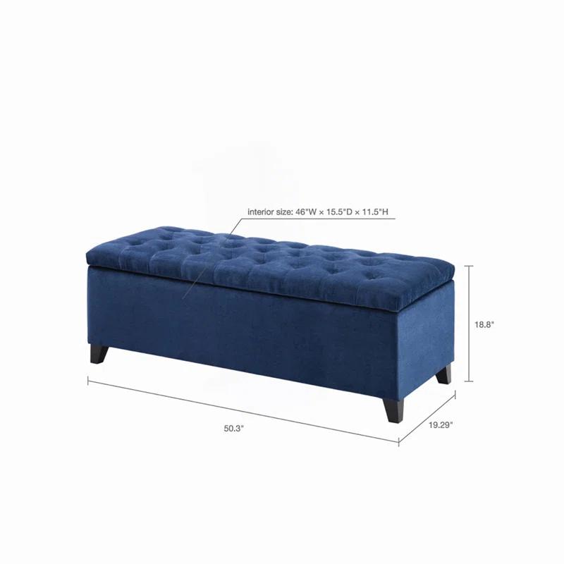 Everly Quinn Tufted Top Storage Bench, Mudroom Bench