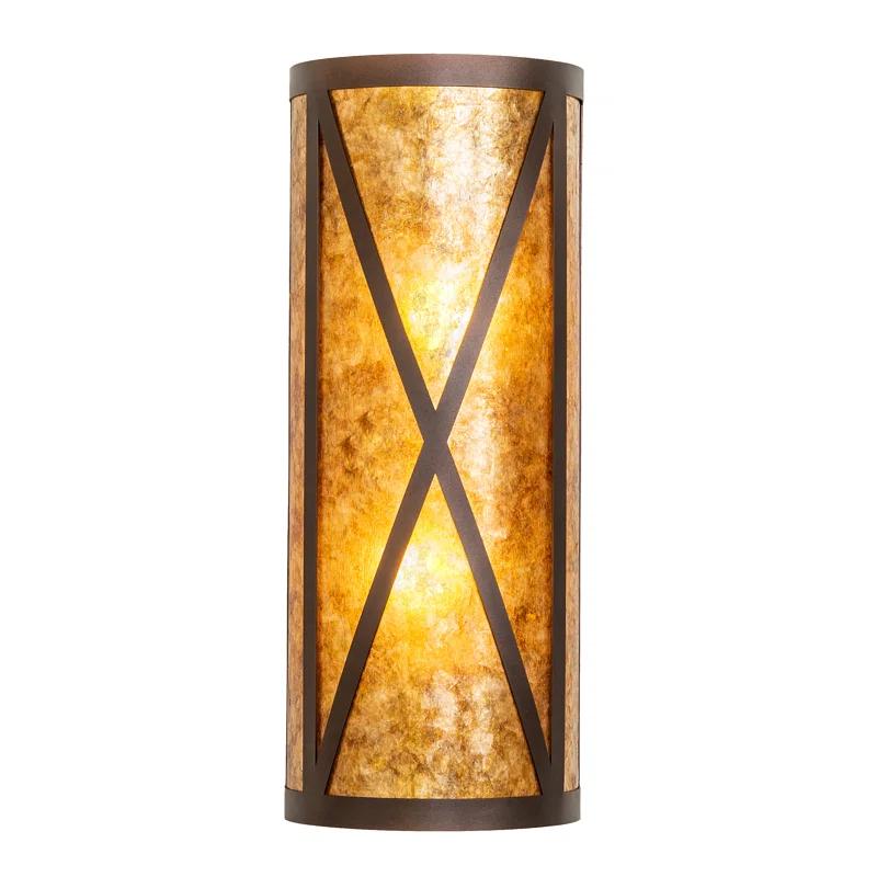 Meyda Lighting Rustic Lodge Glass Flush Mounted Sconce