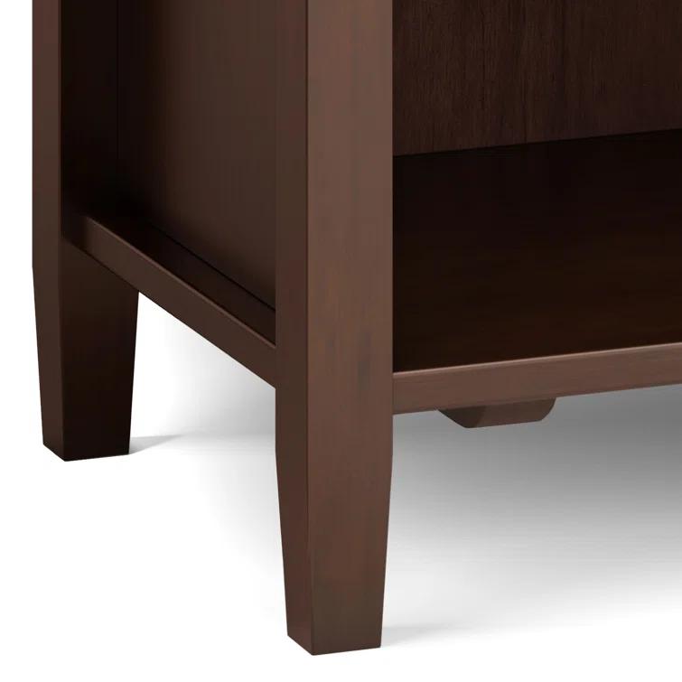 Simpli Home Warm Shaker 24"W Solid Wood Bedside Table with Two Drawers