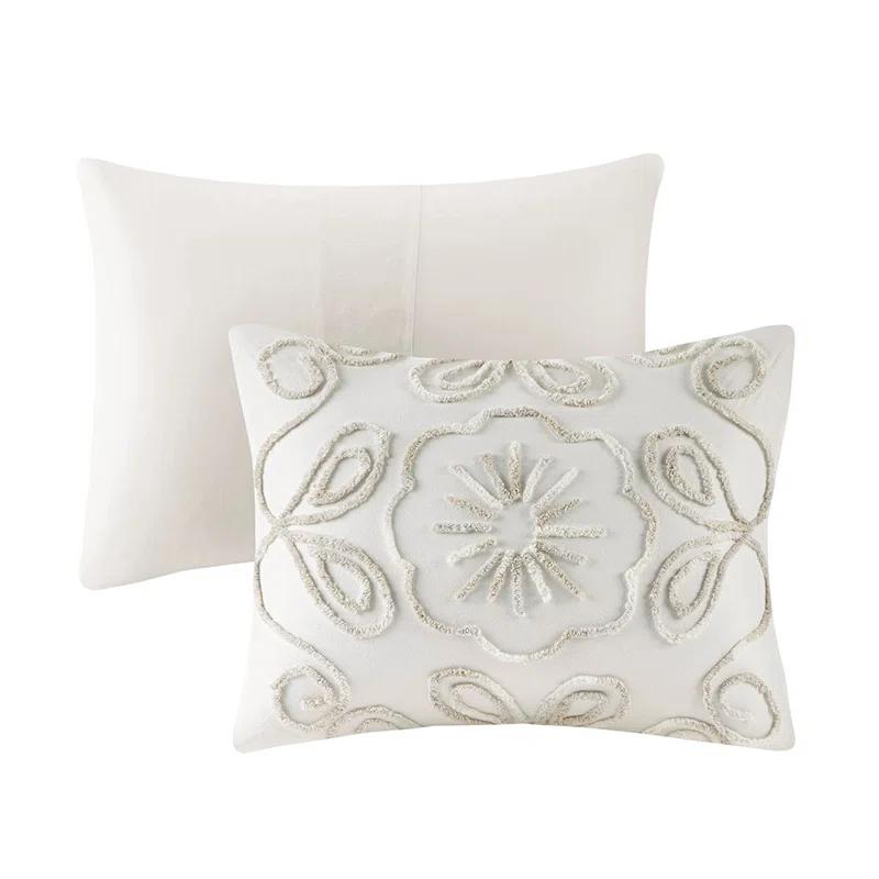 Gracie Mills Gertrude 3 Piece Tufted Cotton Chenille Coverlet Set