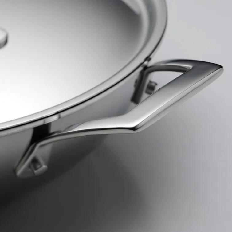 Tramontina Tramontina Utsava Tri-Ply Clad Stainless Steel Kadai with Lid, Kadhai Pot for Indian Cooking