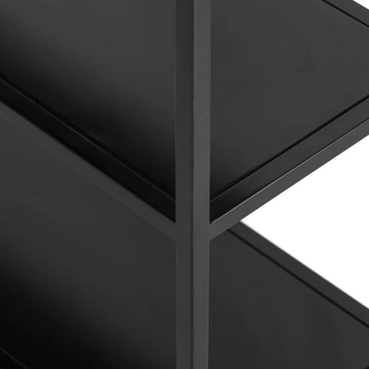 Modern Arched Black Iron Etagere Bookcase 39.5" W