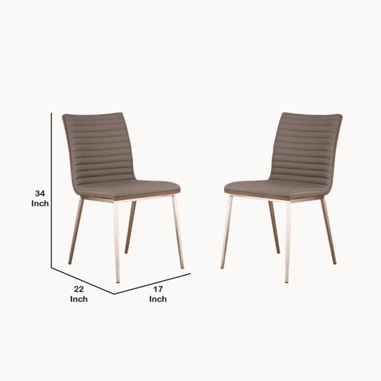 Wenty Wood+Metal Upholstered Side Chair (Set of 2)