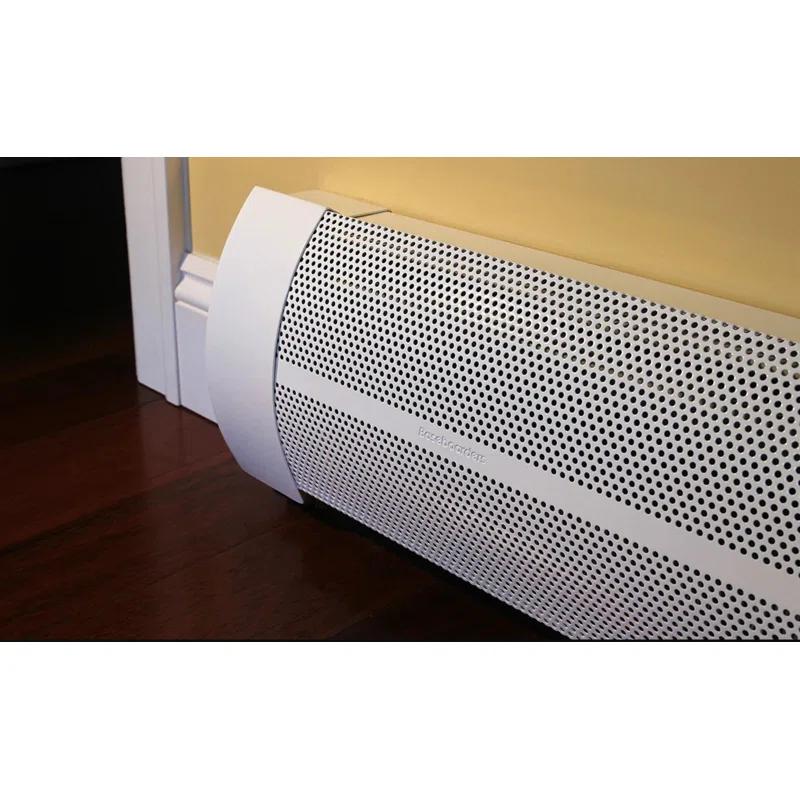 Baseboarders Baseboarders Elliptus Galvanized Steel Easy Slip-on Baseboard Heater Cover Set - White | Heater Cover and Endcaps Included
