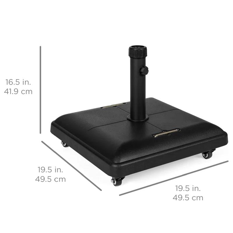 Arlmont & Co. Ristin 81 lb. Heavy Duty Concrete Rolling Patio Umbrella Base Stand with Locking Wheels