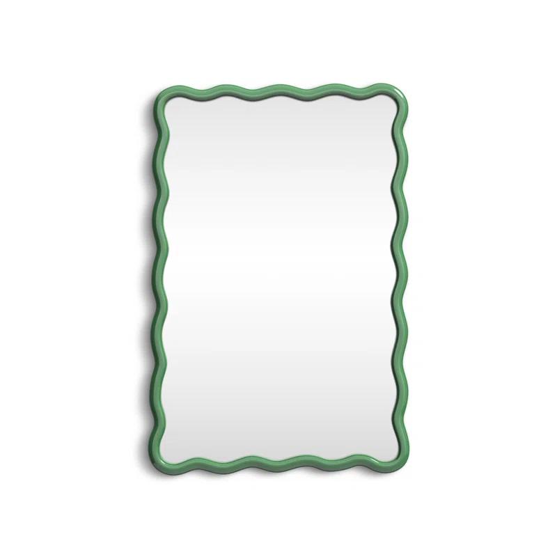 Allurine Wood Wavy Wall Mirror