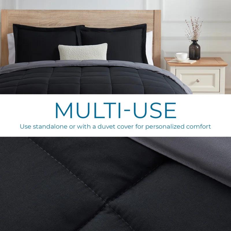 Nestl All Season Solid Lightweight Down Alternative Reversible Comforter