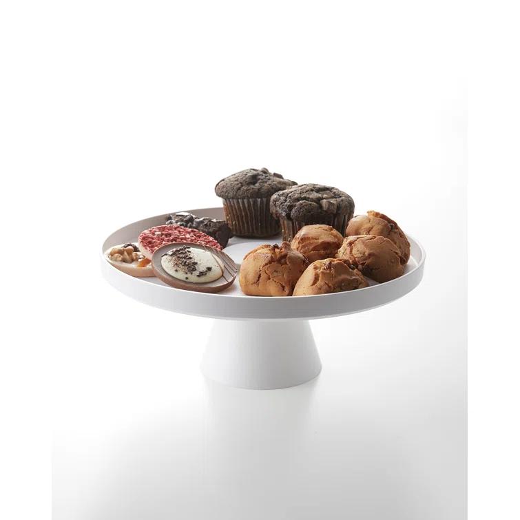 Yamazaki Home Yamazaki Home Plastic 9" Round, Stackable Cake And Dessert Stand, Plastic, Stackable