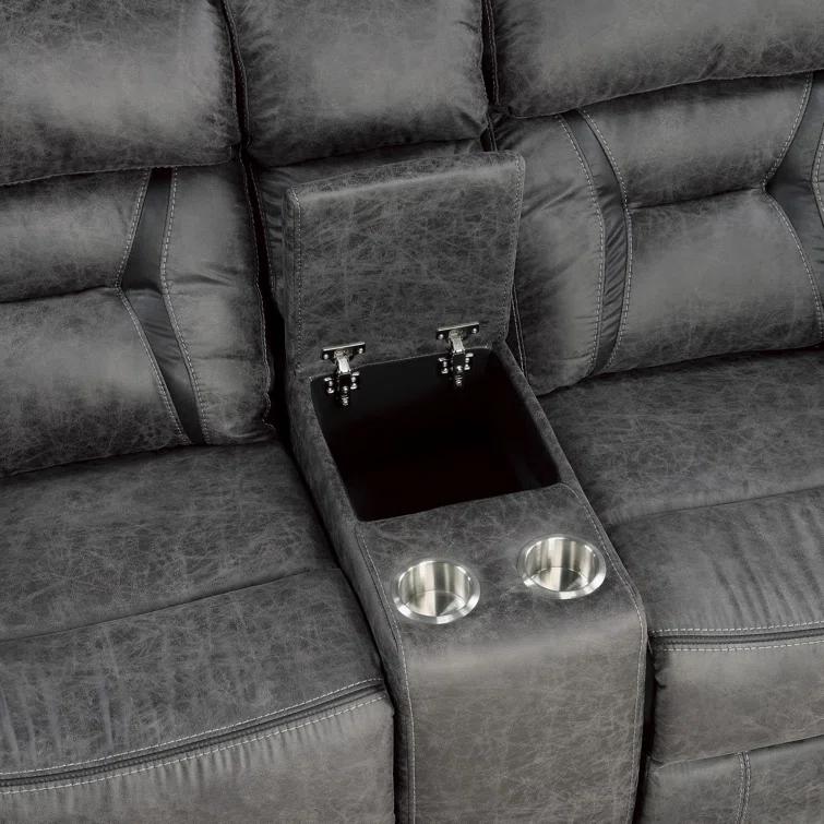 Benjara 74.5'' Upholstered Reclining Loveseat