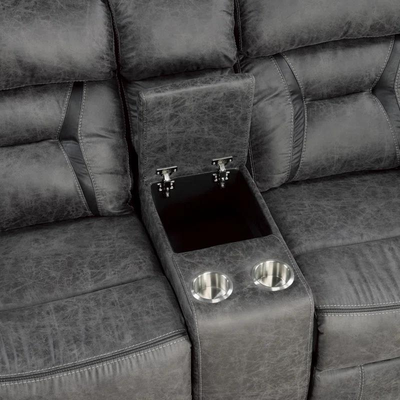 Benjara 74.5'' Upholstered Reclining Loveseat