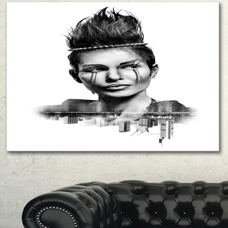 Design Art " Double Exposure Woman With Hair "
