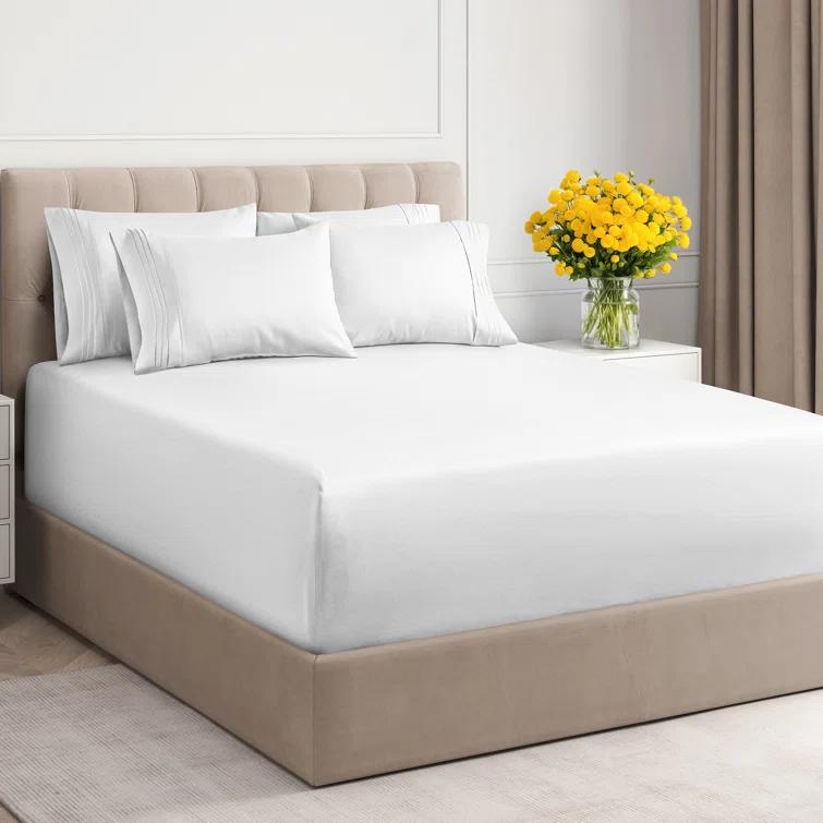 CGK Linens 6 Piece Extra Deep Pocket Ultra Soft & Cooling Sheet Set